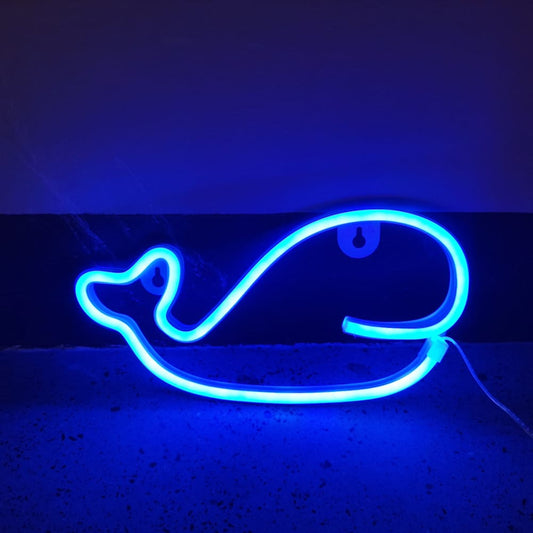 Neon Walvis Nachtlampje 28x14 Nachtlampen