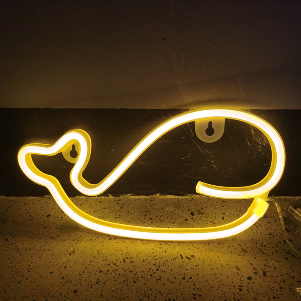 Neon Walvis Nachtlampje 28x14 Nachtlampen