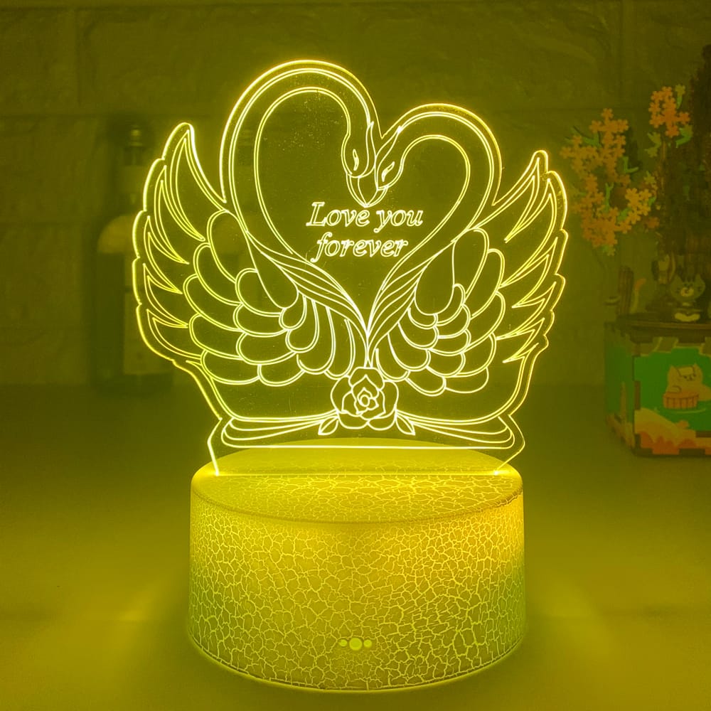 Neon Zwaan Lichtpaneel 20 cm Kleurige Nachtverlichting Decoratief Nachtlampen
