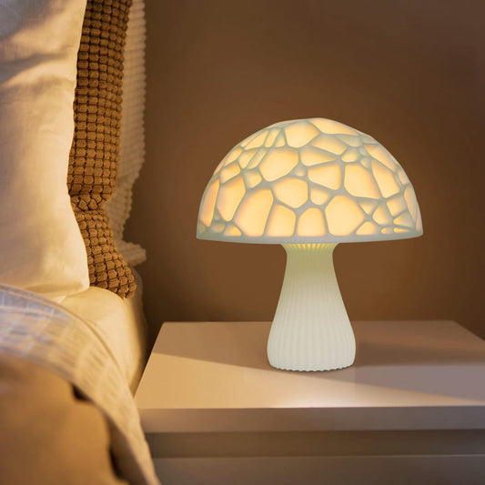 Paddenstoel LED Nachtlampje 3D Geprint, S 15 cm en M 20 cm, Kleurrijk Nachtlampen