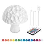 Paddenstoel LED Nachtlampje 3D Geprint, S 15 cm en M 20 cm, Kleurrijk Nachtlampen