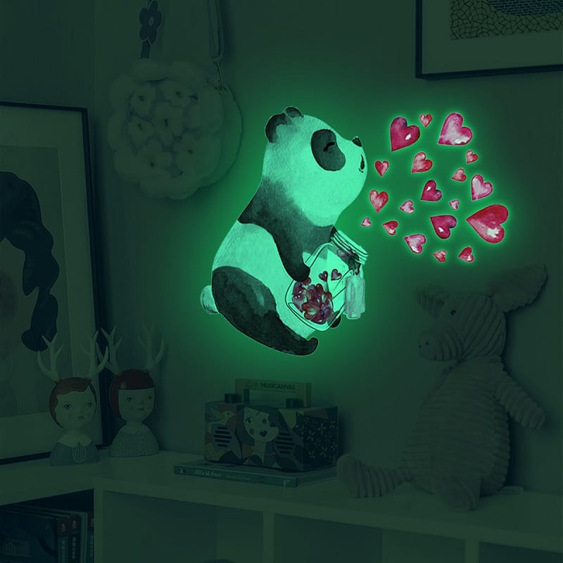 Panda Fluorescerende Muurstickers Nachtlampen