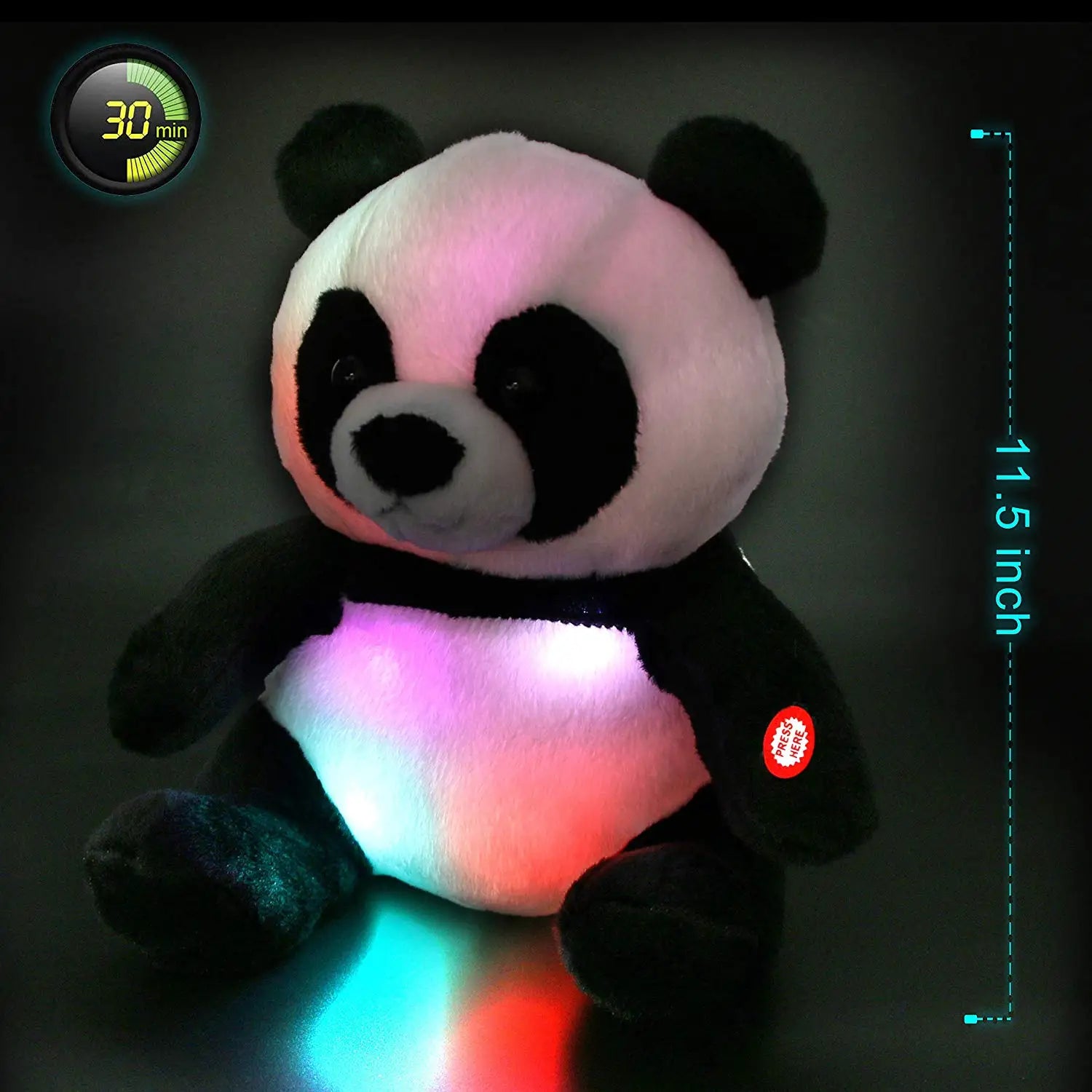 PandaDou Knuffel Nachtlampje 30 cm LED Zacht Nachtlampen
