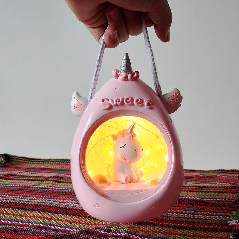 Pastelkleurig Eenhoorn Nachtlampje 18,5 cm Zacht Licht Nachtlampen