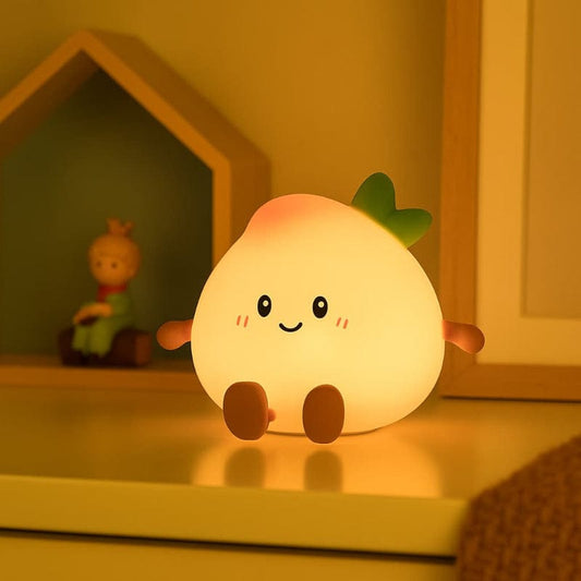 Perzik Nachtlampje LumiPeach Silicone Tactiel Kindervriendelijk Nachtlampen