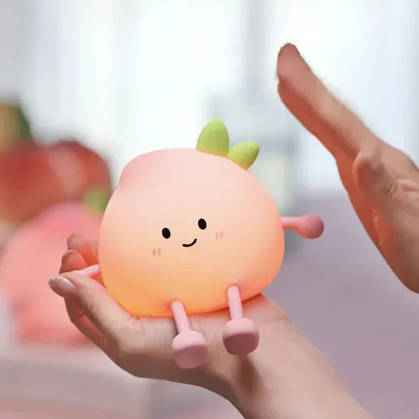 Perzik Nachtlampje LumiPeach Silicone Tactiel Kindervriendelijk Nachtlampen