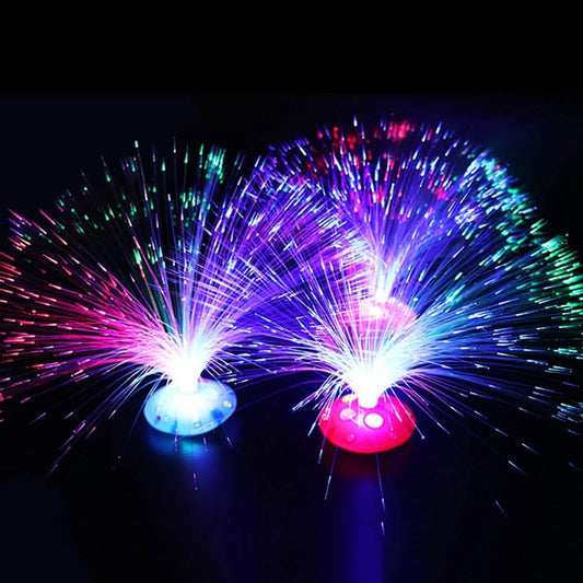 Regenboog Glasvezel Nachtlamp Hoogte 30 cm Diameter 10 cm Vezel 26 cm Nachtlampen