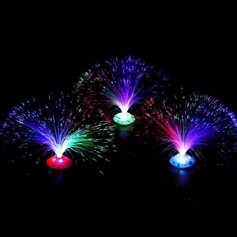 Regenboog Glasvezel Nachtlamp Hoogte 30 cm Diameter 10 cm Vezel 26 cm Nachtlampen