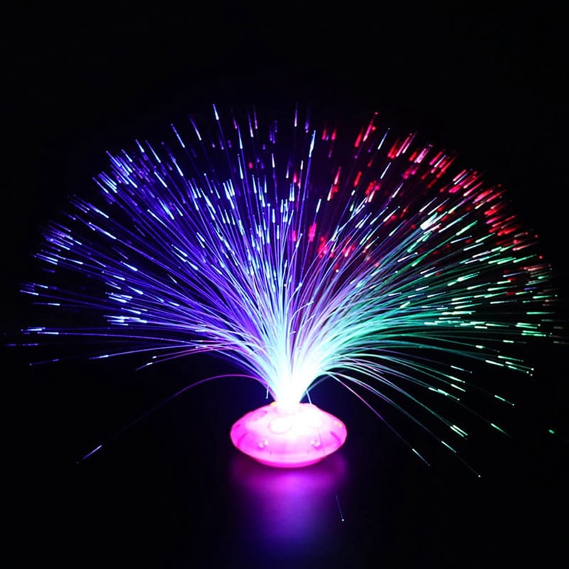 Regenboog Glasvezel Nachtlamp Hoogte 30 cm Diameter 10 cm Vezel 26 cm Nachtlampen