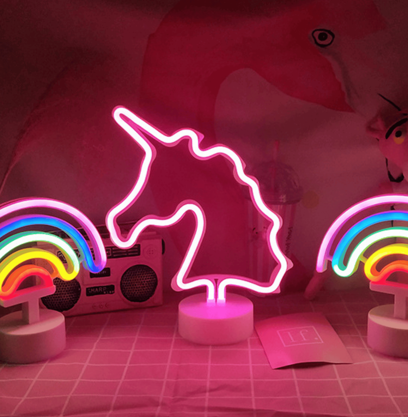 Regenboog LED Nachtkastlampje Voor Kinderen Met Kleurig Licht Nachtlampen