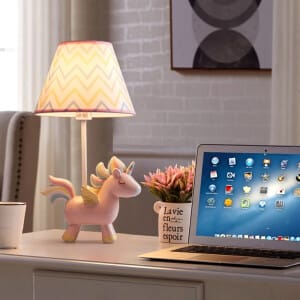 Roze 3D Eenhoorn Maan Nachtlampje Nachtlampen