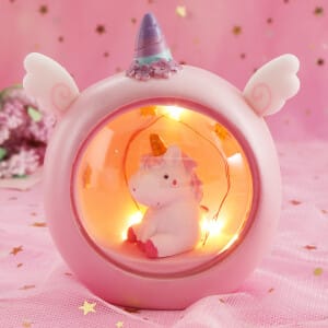 Roze 3D Eenhoorn Maan Nachtlampje Nachtlampen