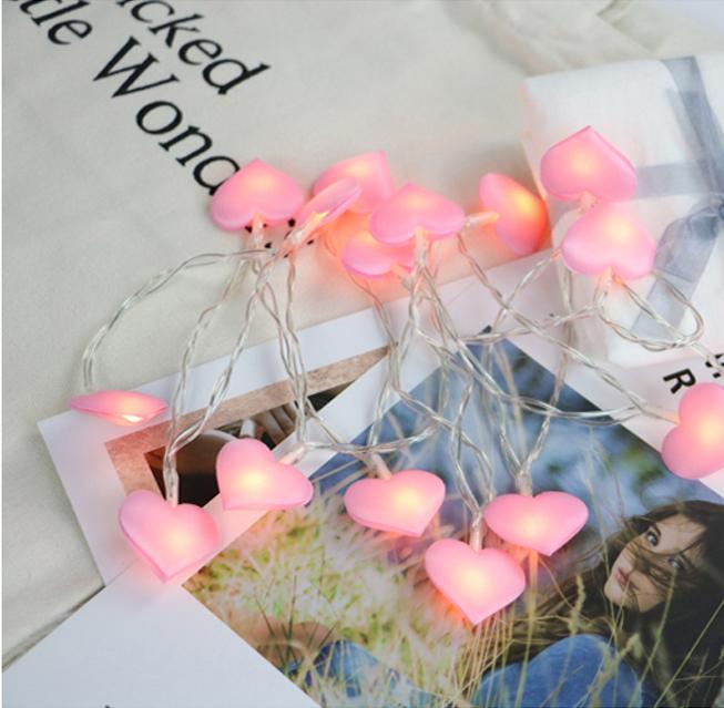 Roze Hartjes LED Snoer Kinderkamer Nachtlampen