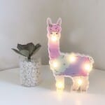 Roze Lama Wandlamp 20x22 cm Met LED-Lamp Nachtlampen