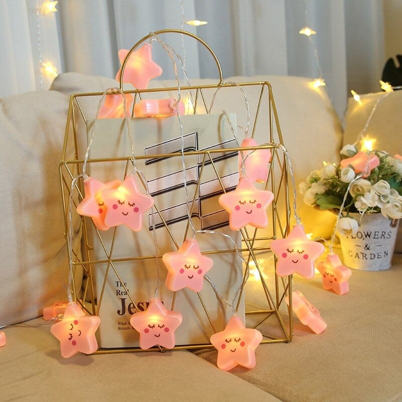 Roze Ster LED Lichtketting Nachtlampen