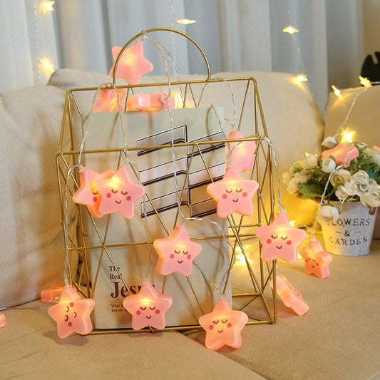 Roze Ster LED Lichtketting Nachtlampen