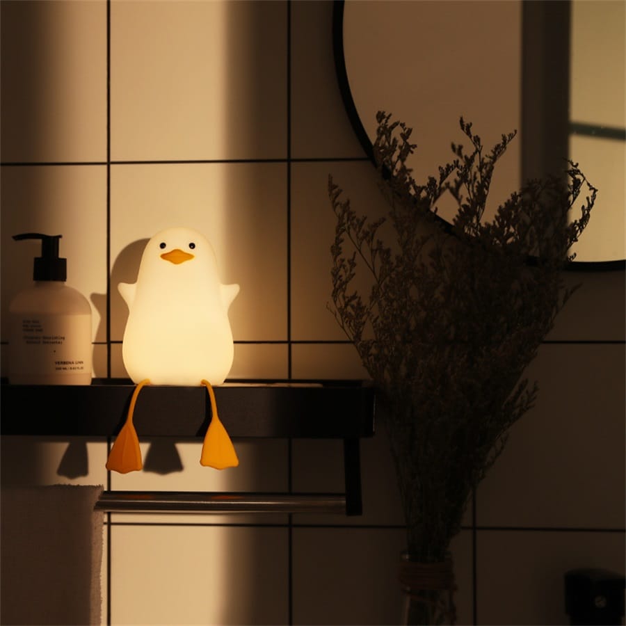 Schattig Eendje Lamp 9,5x8,5x12,5 cm Met Timer Nachtlampen