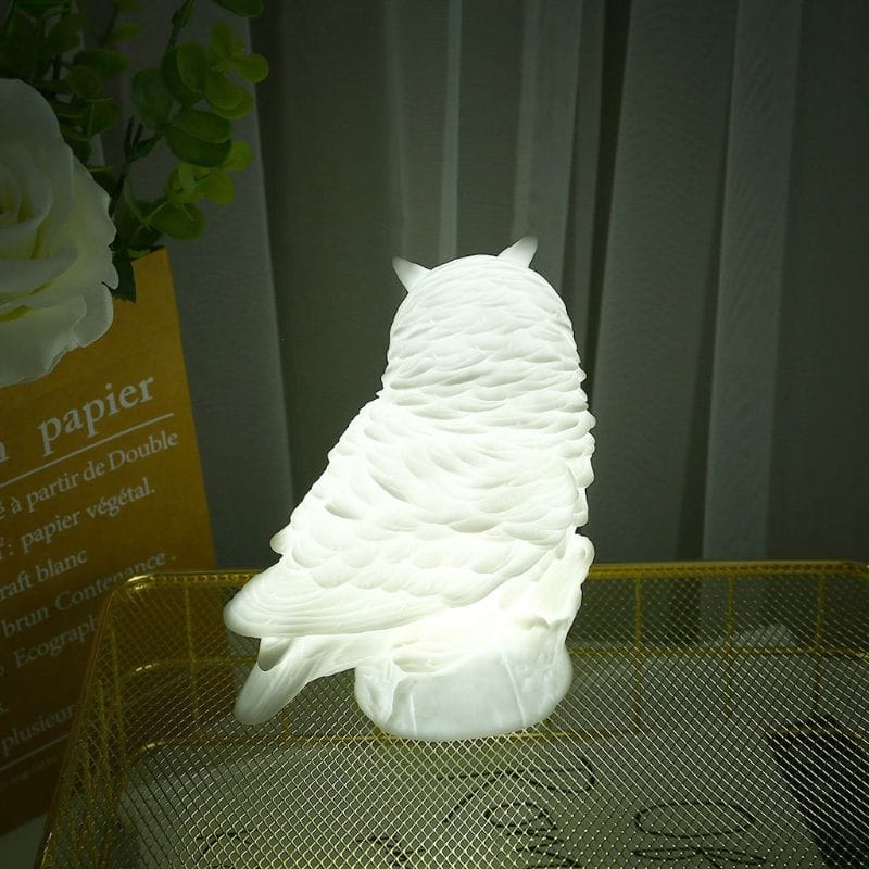 Schattige Uil Tafellamp 12x11x8 cm Met Witte Lichtbol Nachtlampen