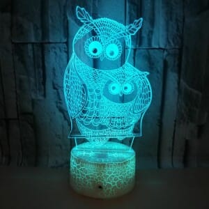 Schattige Uil Tafellamp 12x11x8 cm Met Witte Lichtbol Nachtlampen