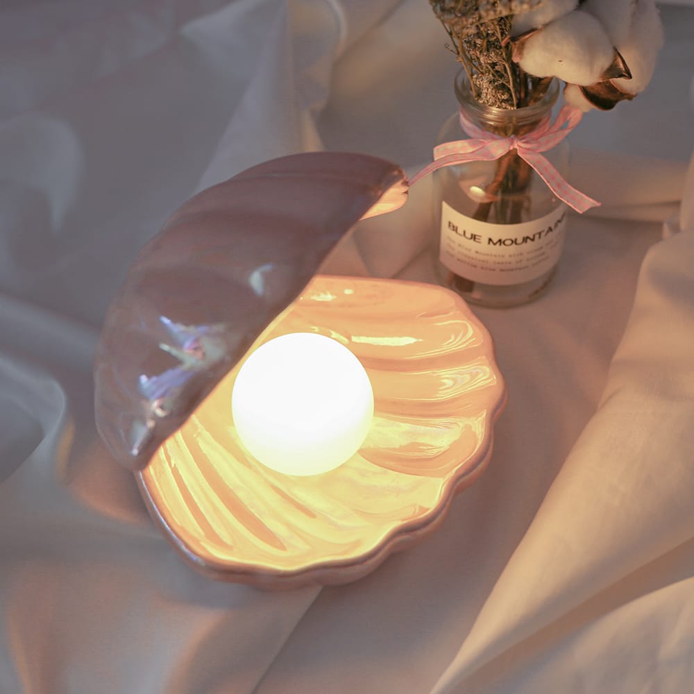 Schelpvormig Nachtlampje 15x15x17 cm Ocean Design Nachtlampen