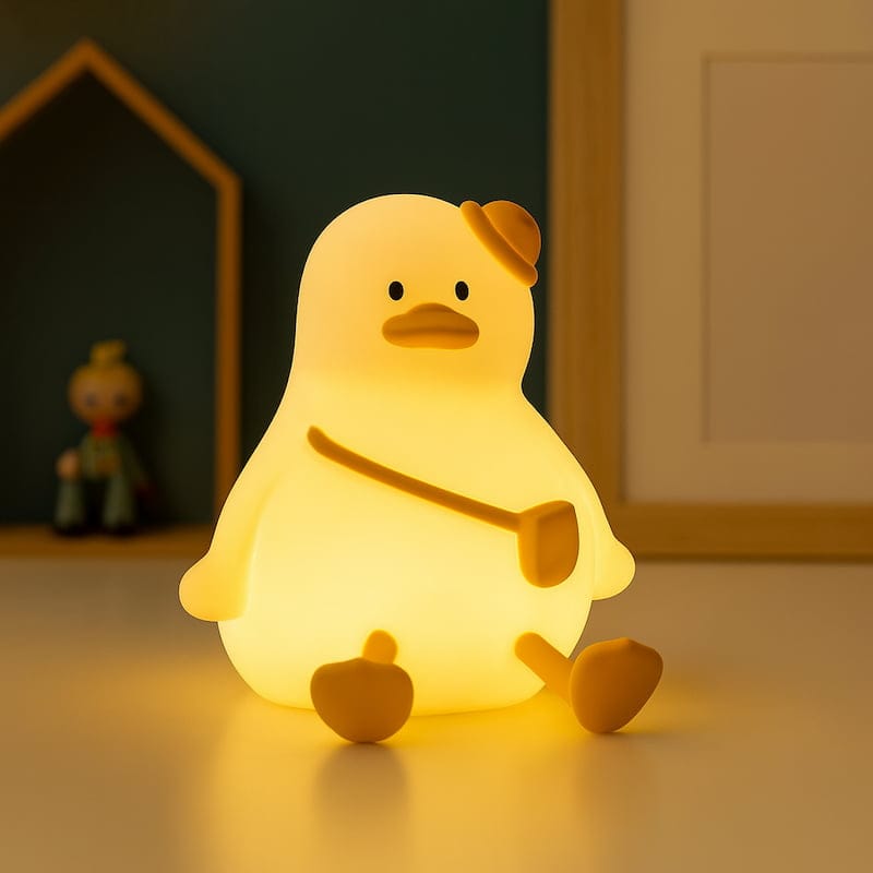 Siliconen Eendennachtlampje Geel DuckyLight USB Oplaadbaar Nachtlampen