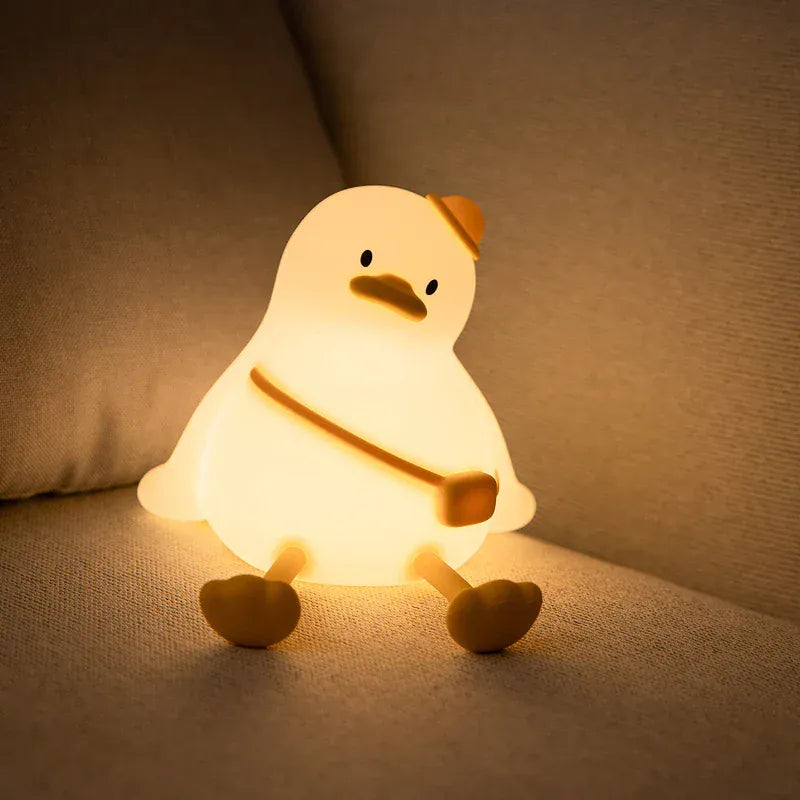 Siliconen Eendennachtlampje Geel DuckyLight USB Oplaadbaar Nachtlampen
