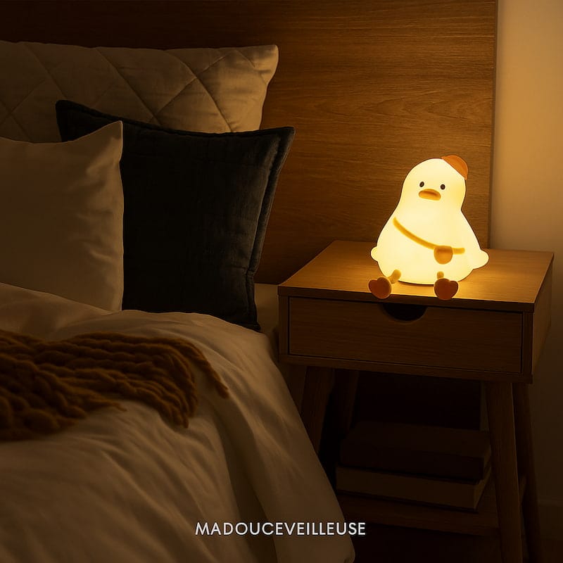 Siliconen Eendennachtlampje Geel DuckyLight USB Oplaadbaar Nachtlampen