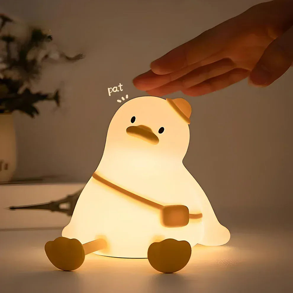 Siliconen Eendennachtlampje Geel DuckyLight USB Oplaadbaar Nachtlampen