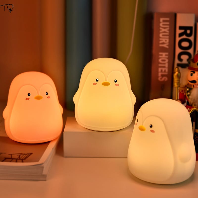 Siliconen Pinguïn LEDlamp 10x10.5cm Nachtlampen