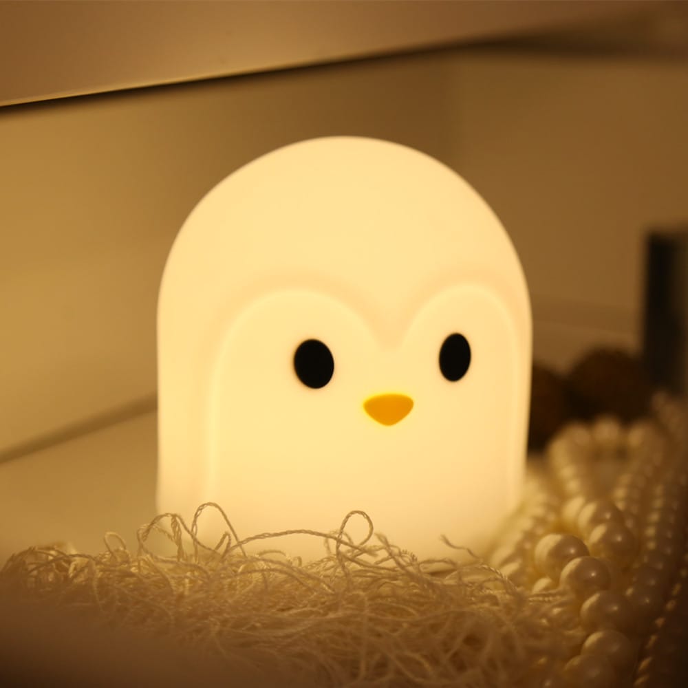 Siliconen Pinguïn LEDlamp 10x10.5cm Nachtlampen