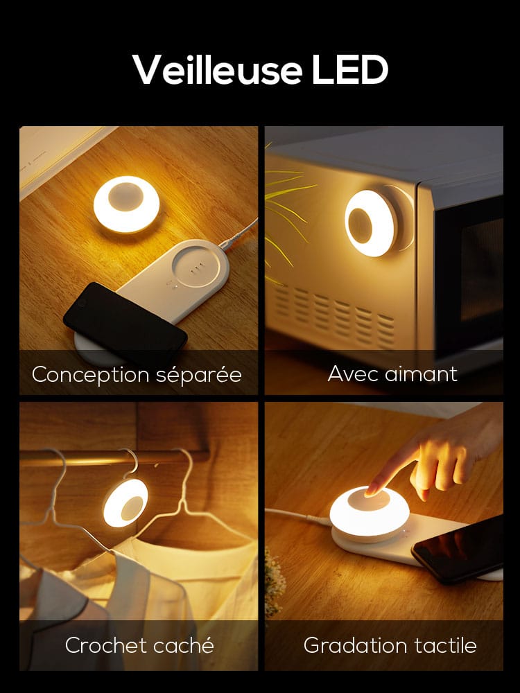 Slimme LED Nachtlampje Met USB Sensor En Oplader 21x8x3,6 cm Nachtlampen