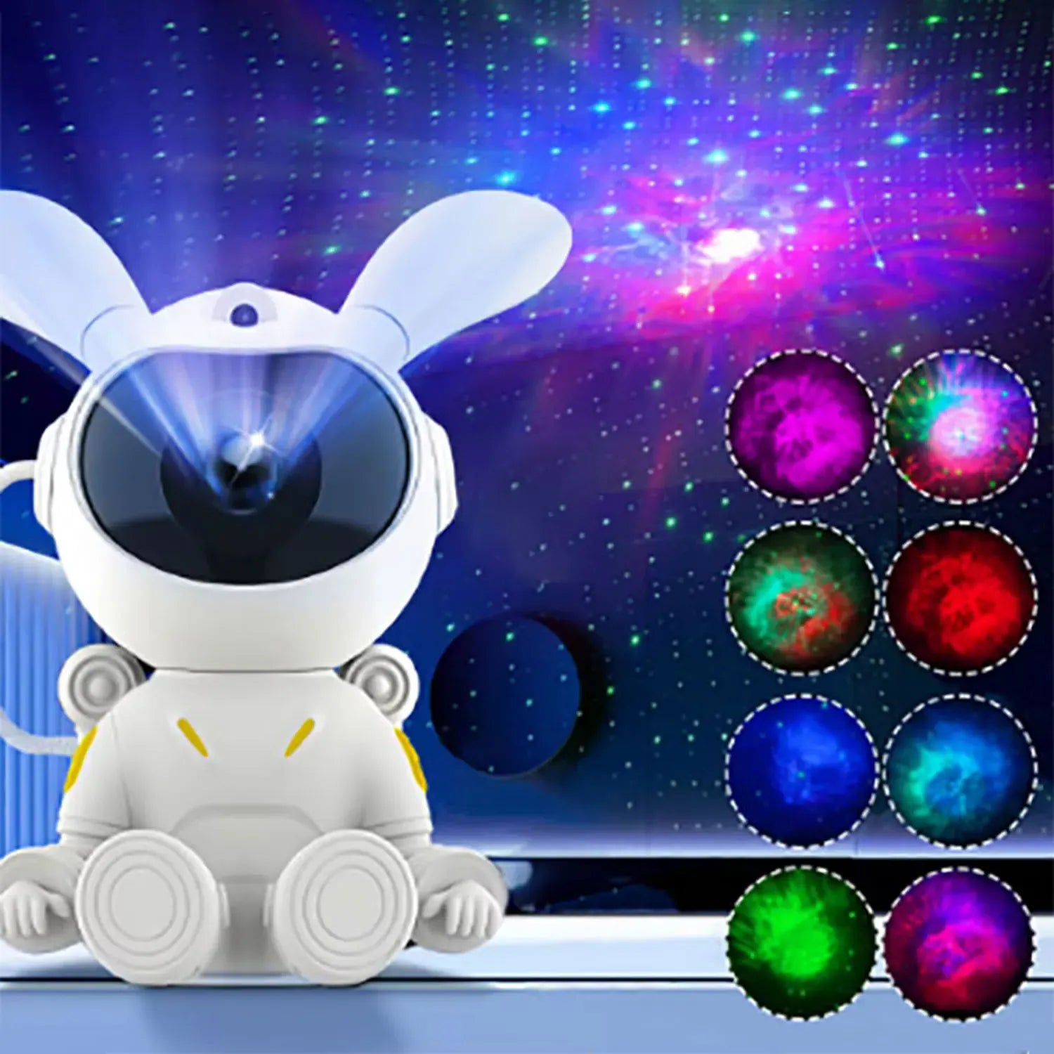 SpaceRabbit Astronaut Konijn Nachtprojector Met Kleurrijke Sterrenhemel Nachtlampen