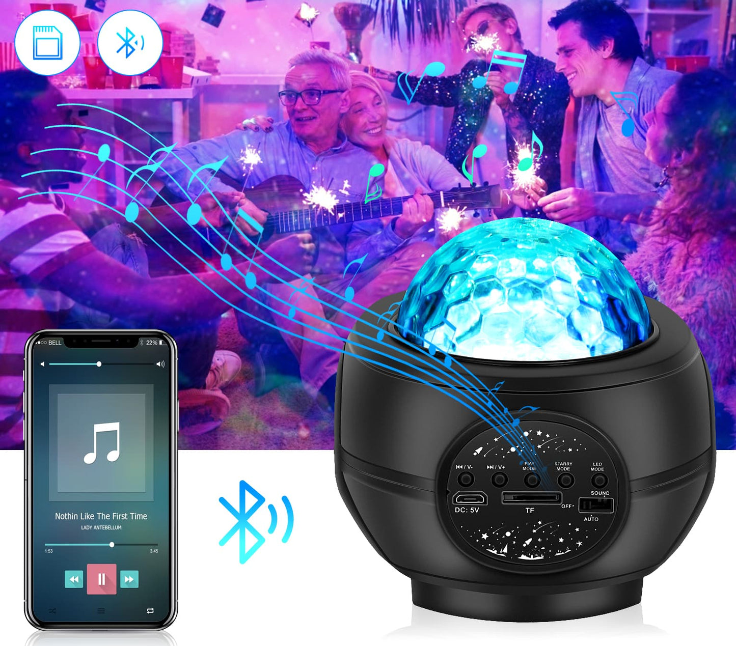 Sterrenhemel Nachtlampje Bluetooth Nachtlampen