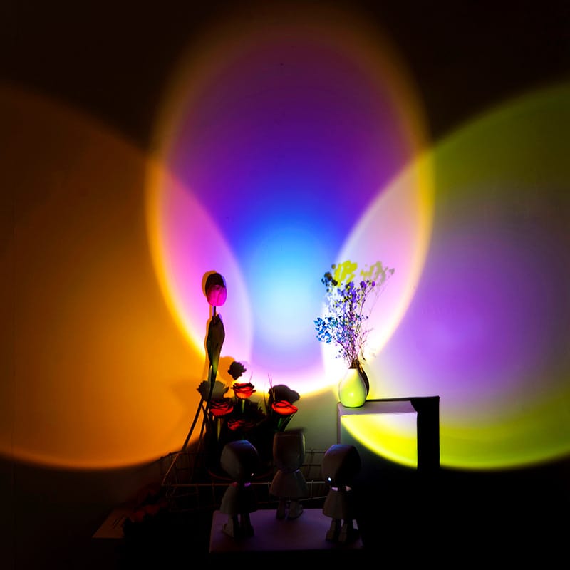 USB LED Regenboog Projectorlamp Nachtlampen