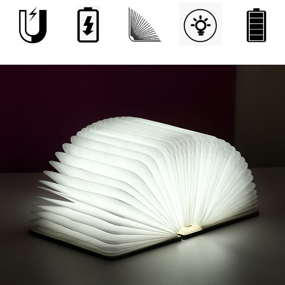 USB Oplaadbaar Boeklampje Open Boek Nachtlampen