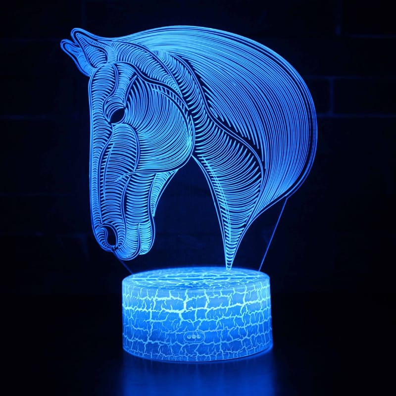 20 cm 3D Paard LED RGB Nachtlampje Nachtlampen