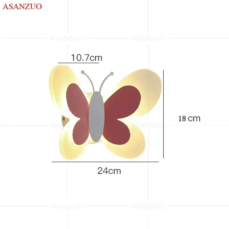 Vlinder Wandlamp LumaFly Roze Nachtlampen