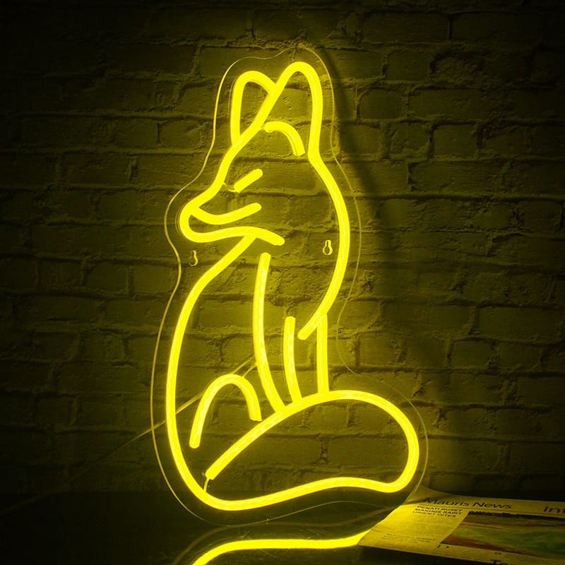 Vos Neon Nachtlampje Wanddecoratie Nachtlampen