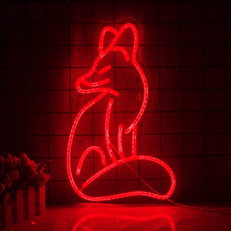 Vos Neon Nachtlampje Wanddecoratie Nachtlampen