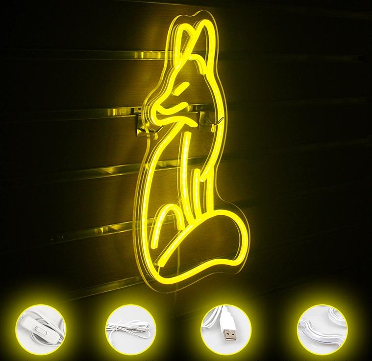 Vos Neon Nachtlampje Wanddecoratie Nachtlampen