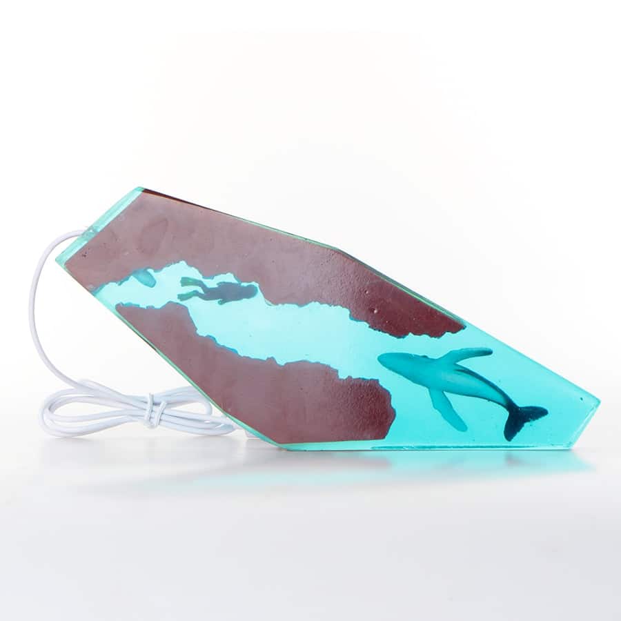 Walvis Epoxy Lamp Blauw 25x12.5 cm Nachtlampen