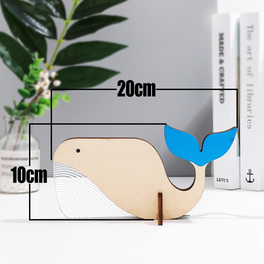 Walvis Nachtlampje Hout en Acryl Nachtlampen