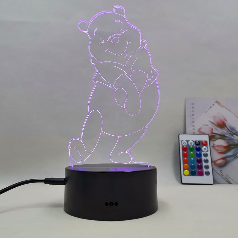 Winnie De Beer LED Nachtlampje 3D Kinderkamer Nachtlampen