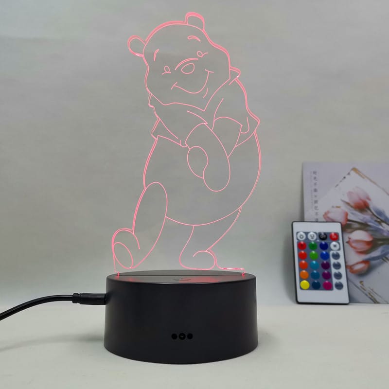 Winnie De Beer LED Nachtlampje 3D Kinderkamer Nachtlampen