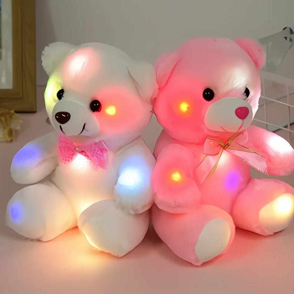 Wit of Roze Beerknuffel Lampje Nachtlampen