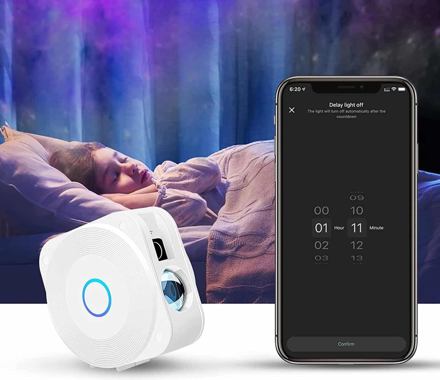 Witte Sterrenhemel Nachtlampje Met Kleurrijke LED En Alexa Nachtlampen