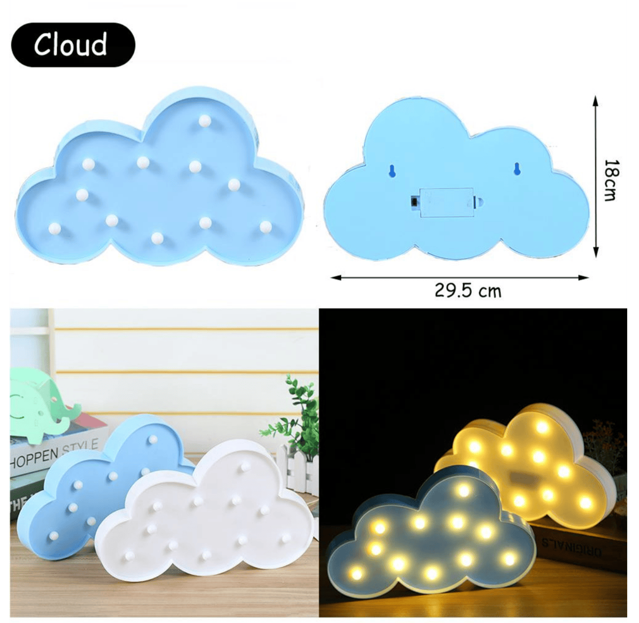 Wolk Wandlamp Met LED Lampen Nachtlampen