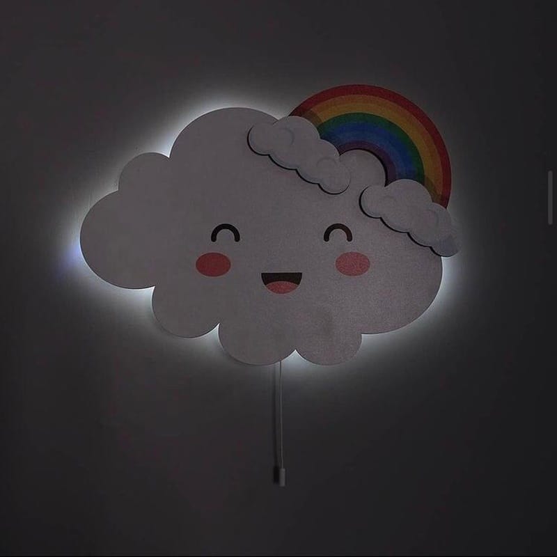 Wolk Wandlamp Regenboog LED Wit Nachtlampen
