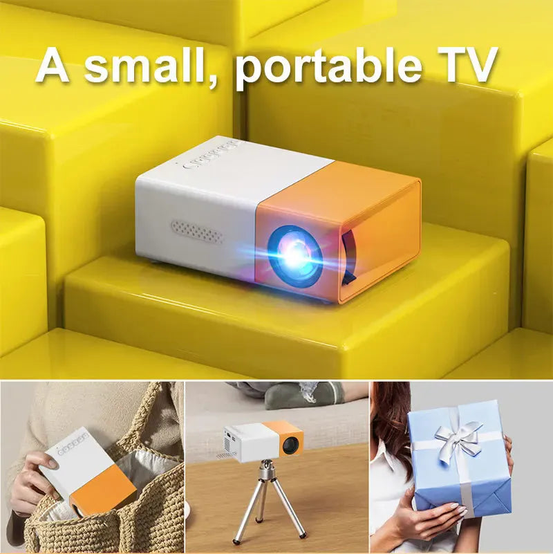 YG300 NanoProj Mini Beamer HD 720p Compact 12,6 cm 600 g Nachtlampen