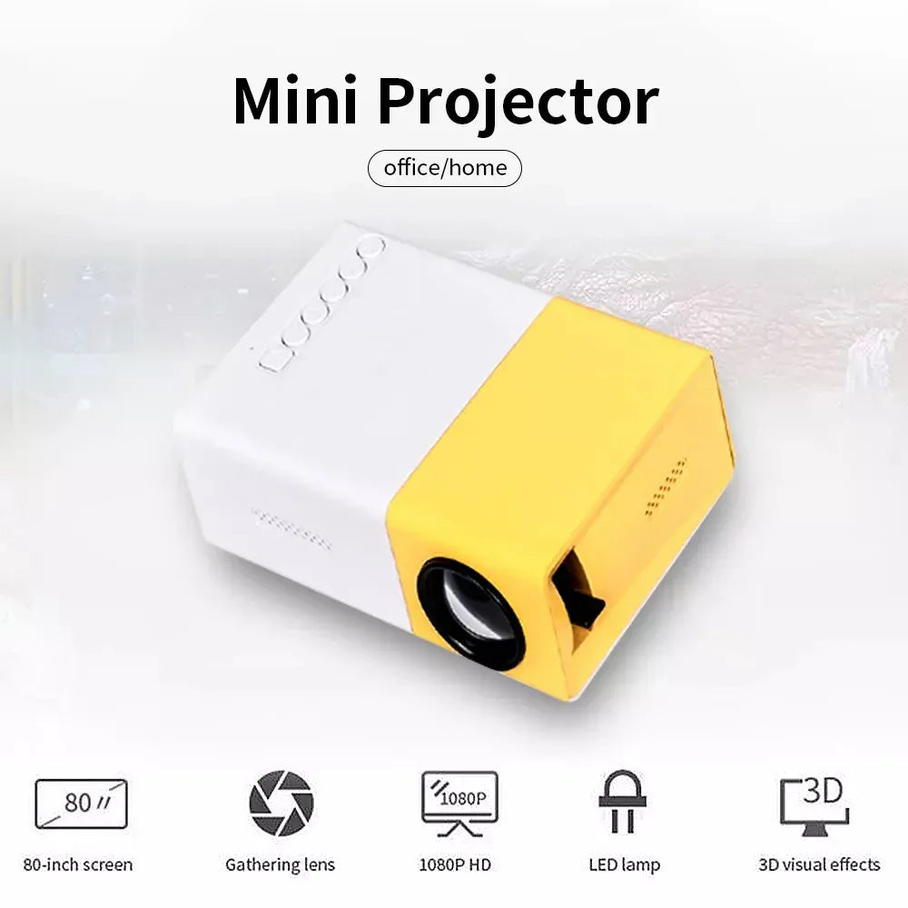 YG300 NanoProj Mini Beamer HD 720p Compact 12,6 cm 600 g Nachtlampen